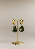Boucles d'oreilles Solene - Kaki Doré