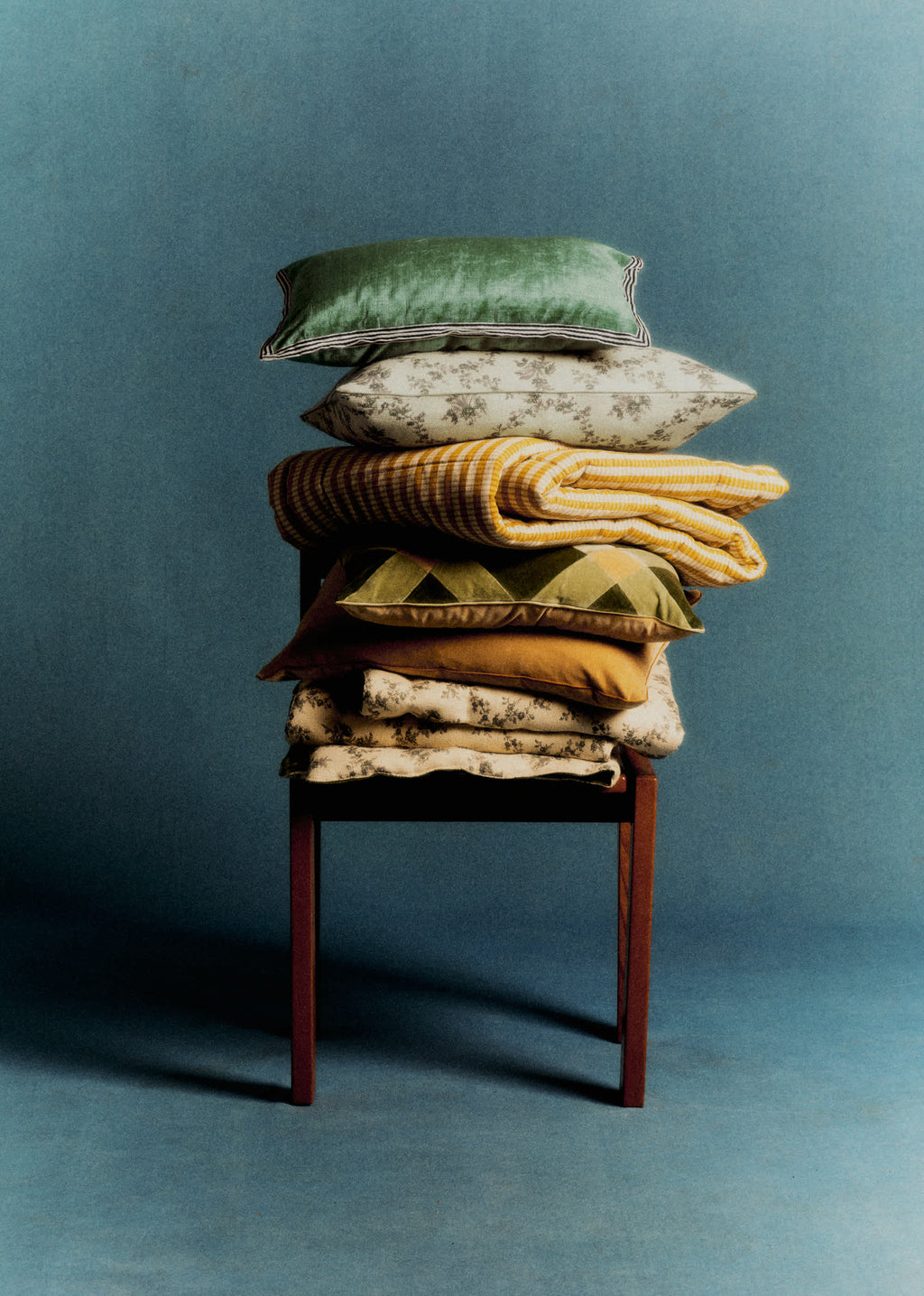 Coussin Velours Texturé - Petit modèle - Vert d'Eau