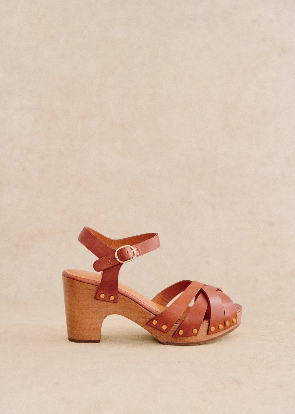 Sabots Isabelle - Camel Lisse