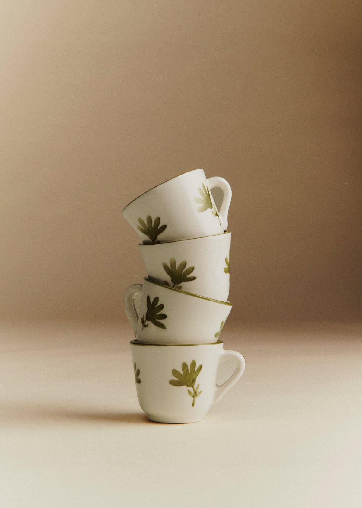 Coffret de 4 tasses expresso - Petite Fleur - Vert