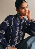 Chemise Françoise - Ecru Fond Marine