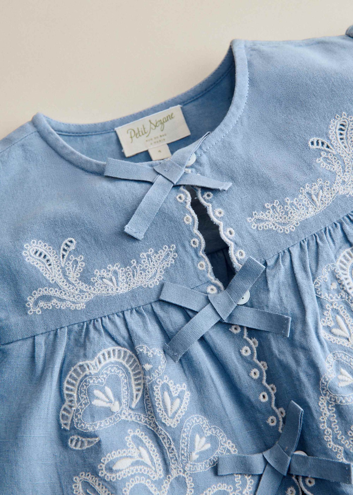 Blouse Noelia - Bleu Vintage / Broderie Aurélia