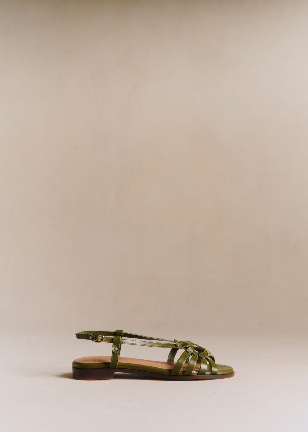 Sandales Low Iris - Vert Olive Lisse