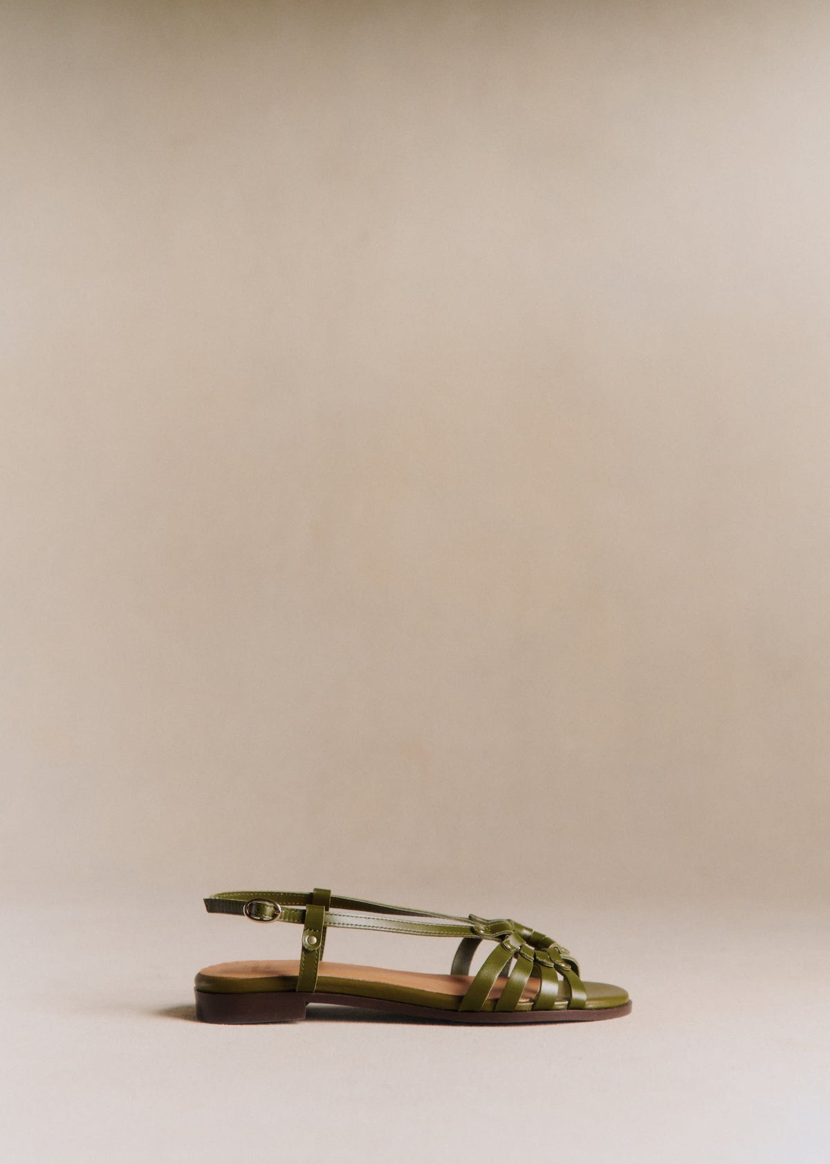 Sandales Low Iris - Vert Olive Lisse