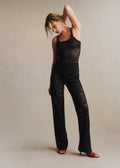 Pantalon AZIM - Dentelle Fleurs Noir