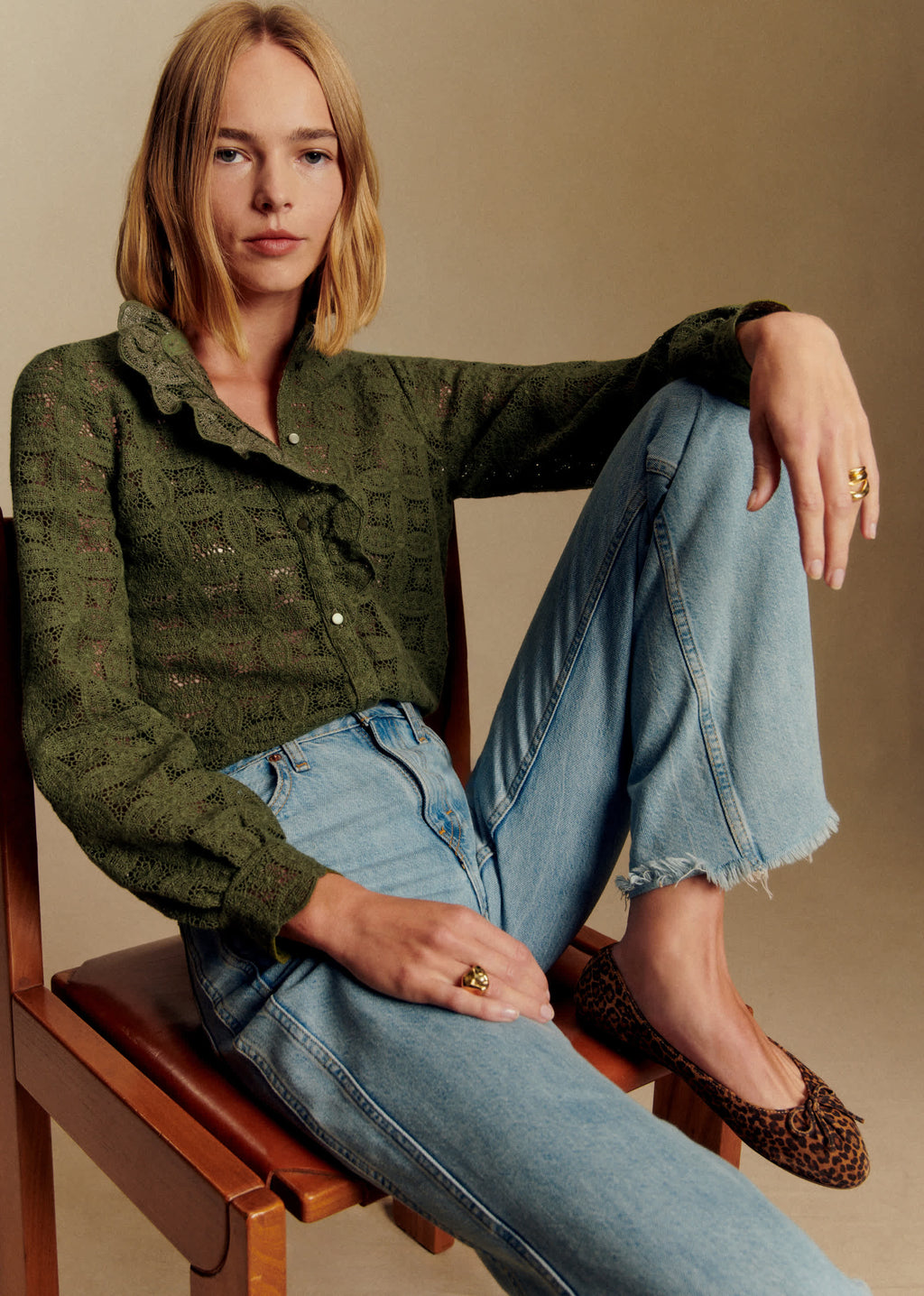 Chemise Chlo - Guipure Kaki