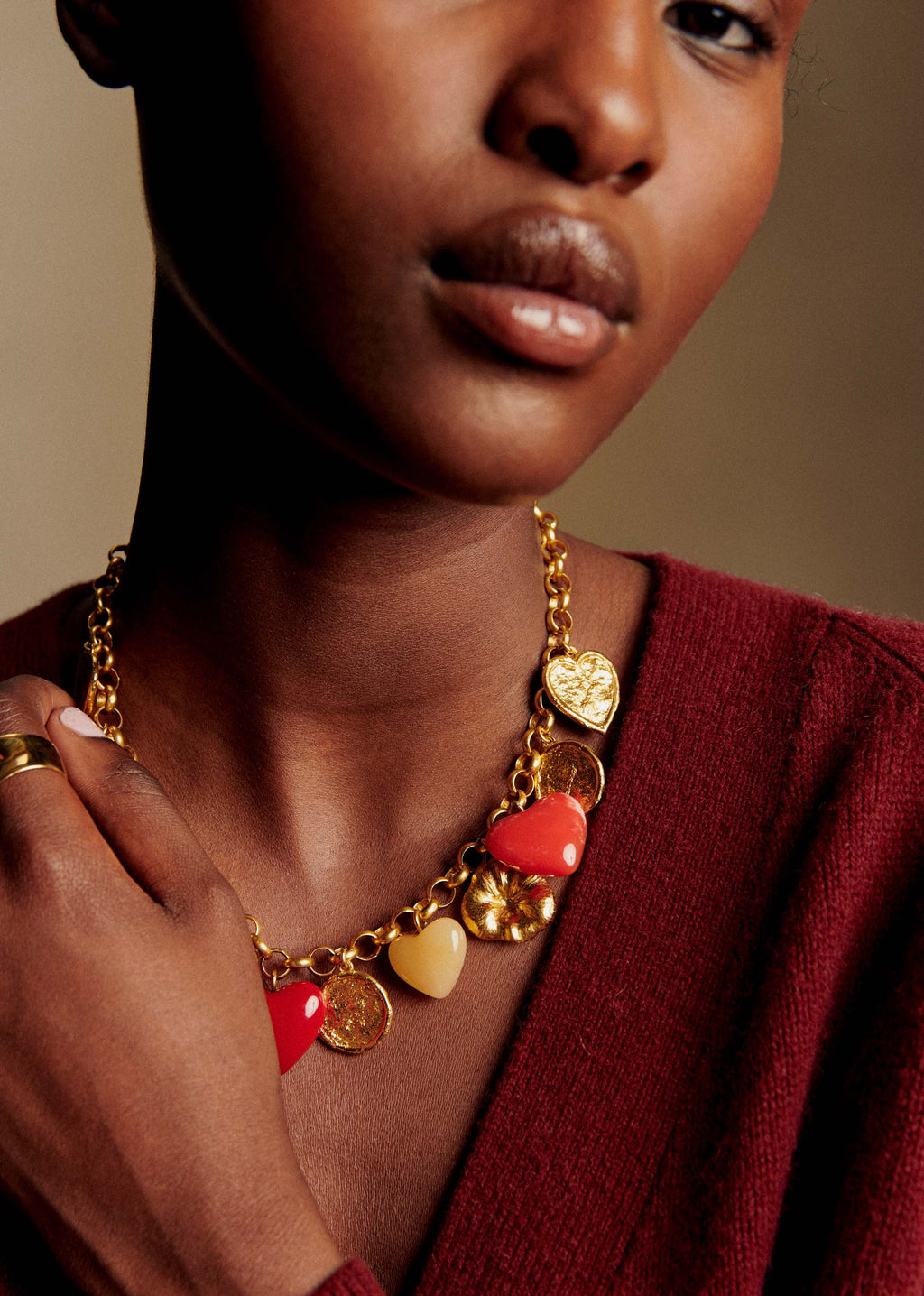 Collier Esmée - Rouge Multi Doré
