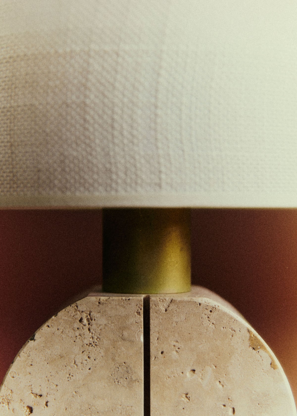 Lampe à poser vintage travertin - Travertin