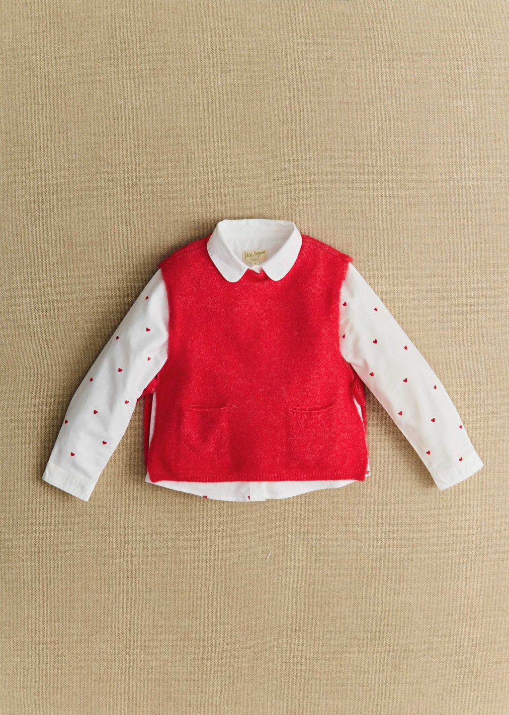 Chemise Pierro - Oxford Blanc / Coeurs Rouge