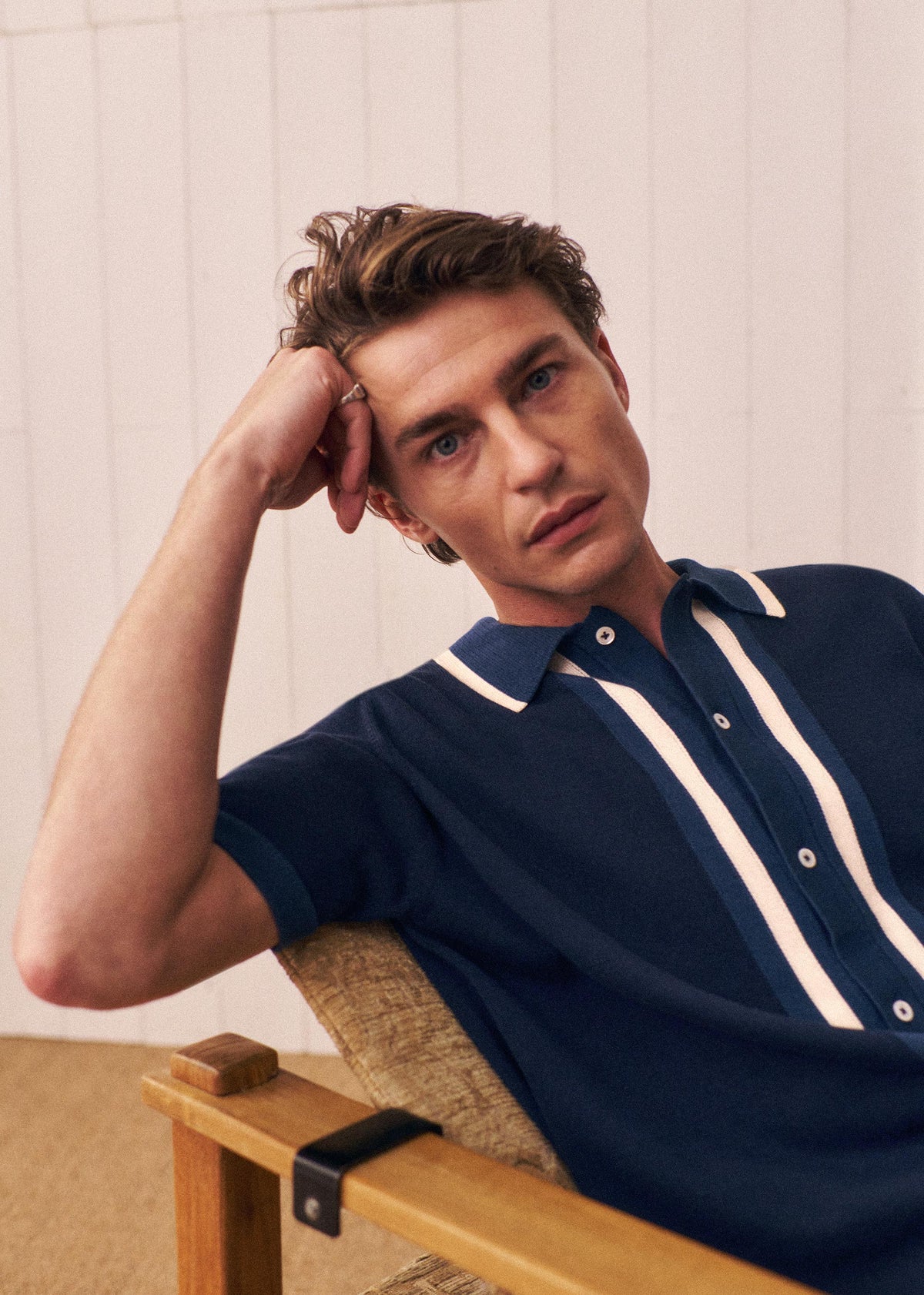 Chemise Maille Mateo - Marine / Ecru