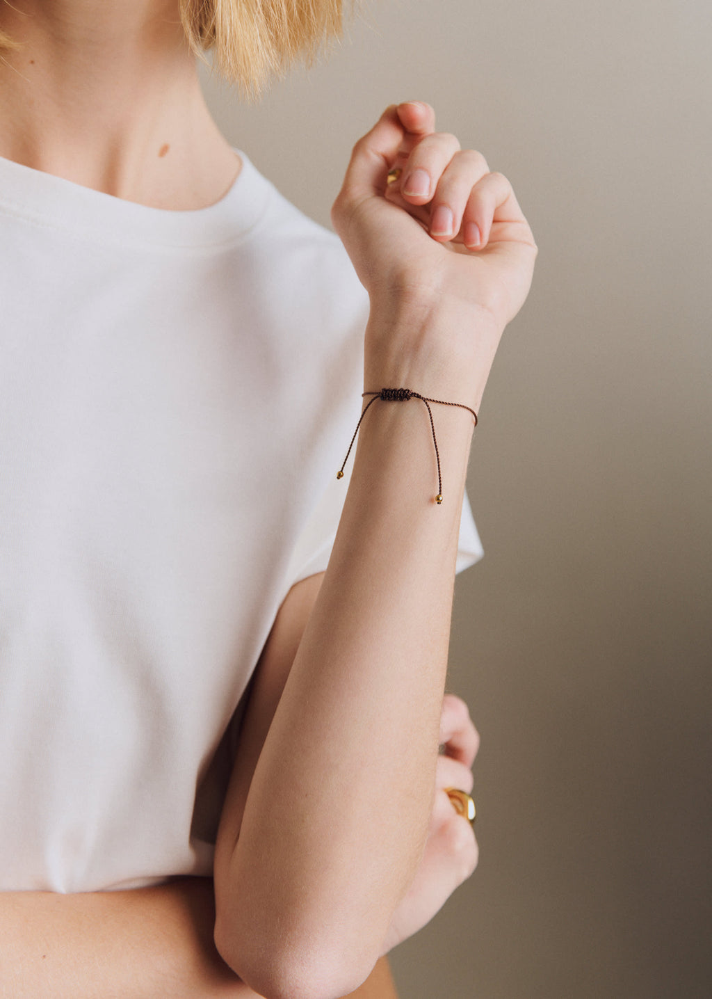 Bracelet Cléo - Chocolat - Lettre L
