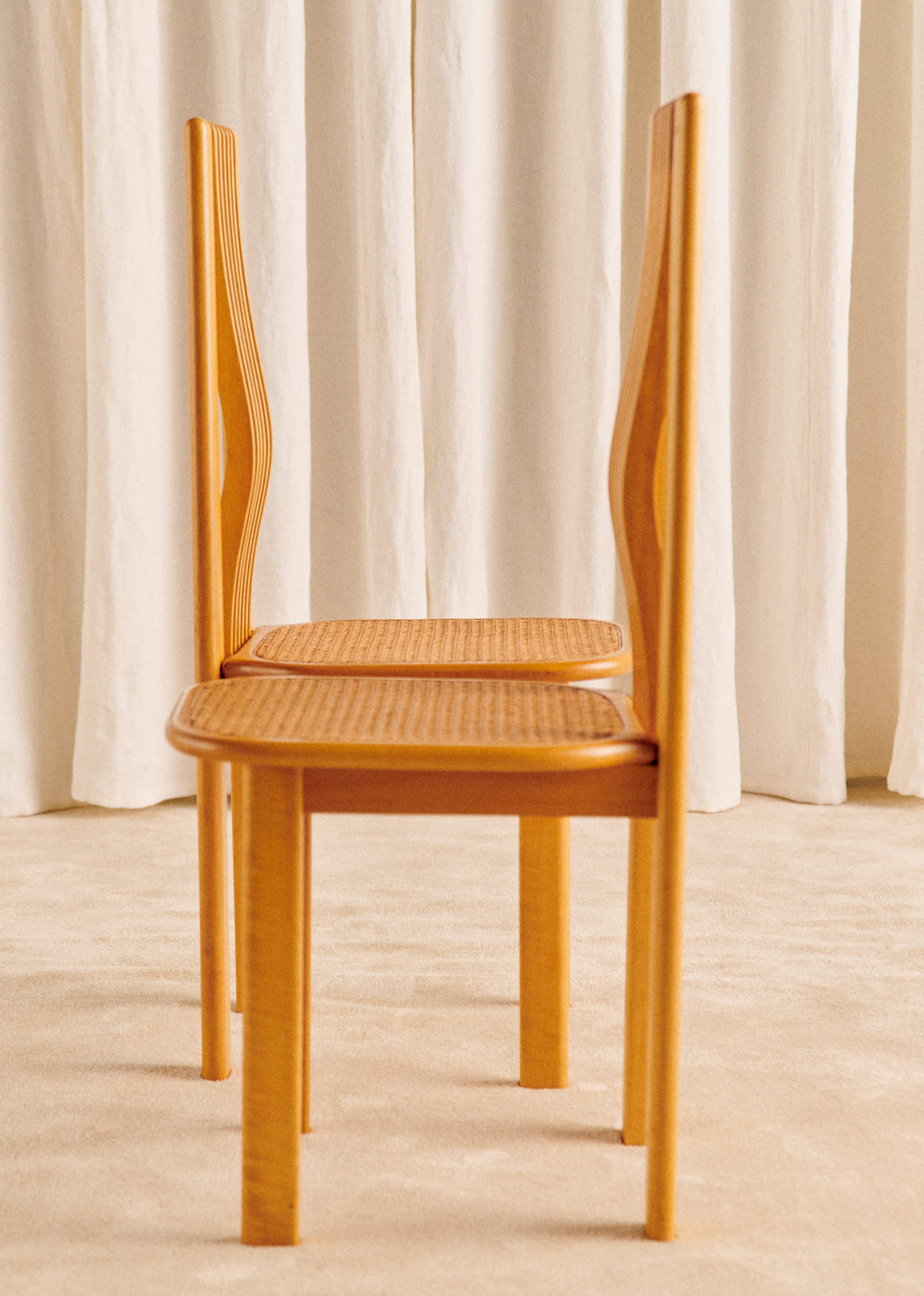 Lot de 4 chaises italiennes années 70 - Cannage