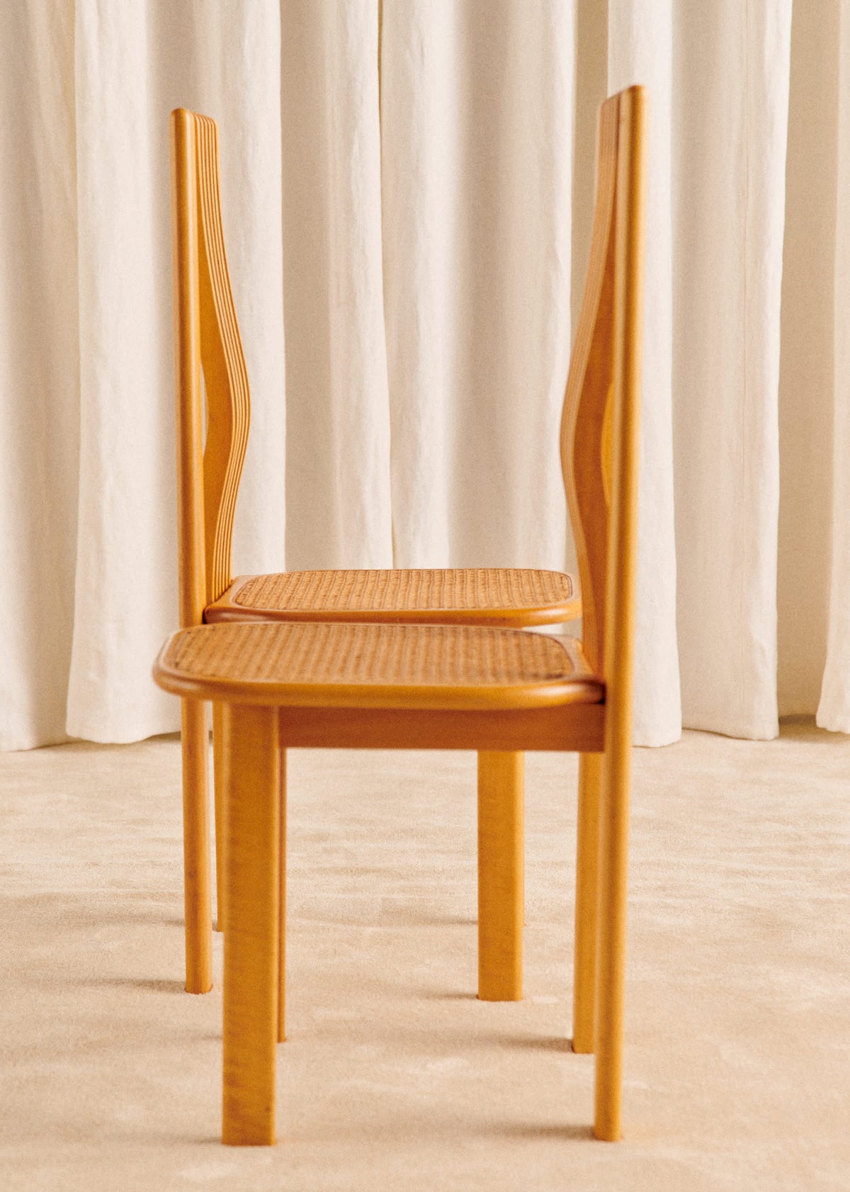 Lot de 4 chaises italiennes années 70 - Cannage