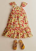 Robe Martha - Imprimé Tournesols Rouge