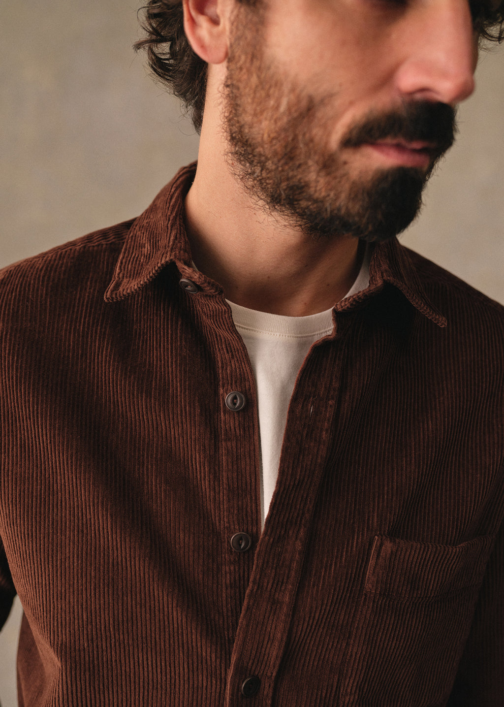 Chemise Lars Velours Côtelé - Marron