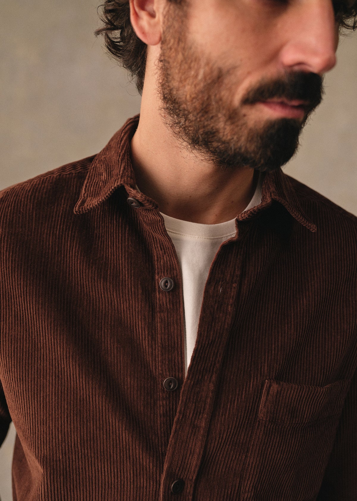 Chemise Lars Velours Côtelé - Marron