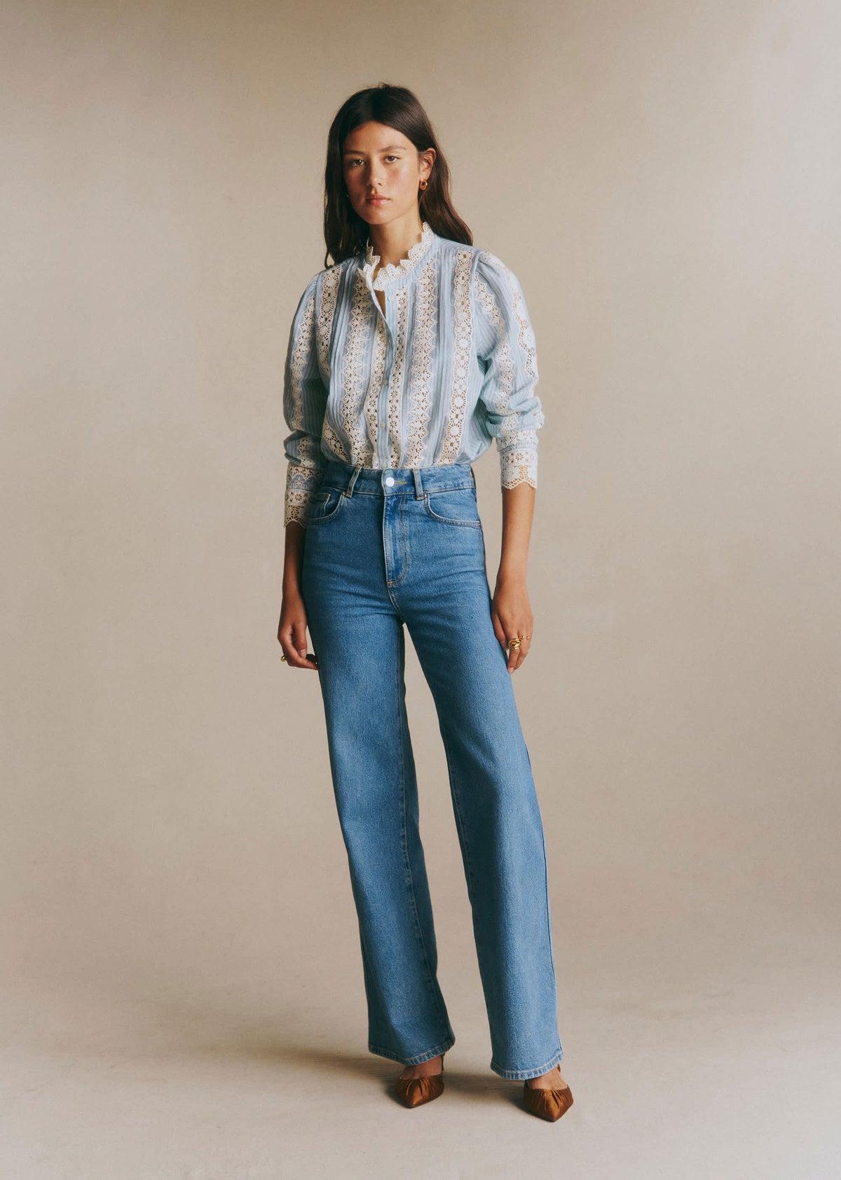 Chemise Rym - Rayure Bleu Ecru