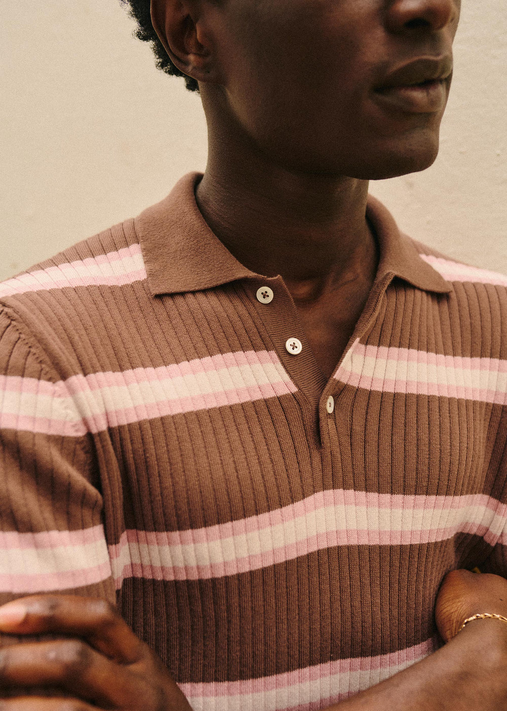 Polo Maille Rafael - Marron / Rose