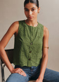Blouse Roni - Broderie Unie Vert d'Éte
