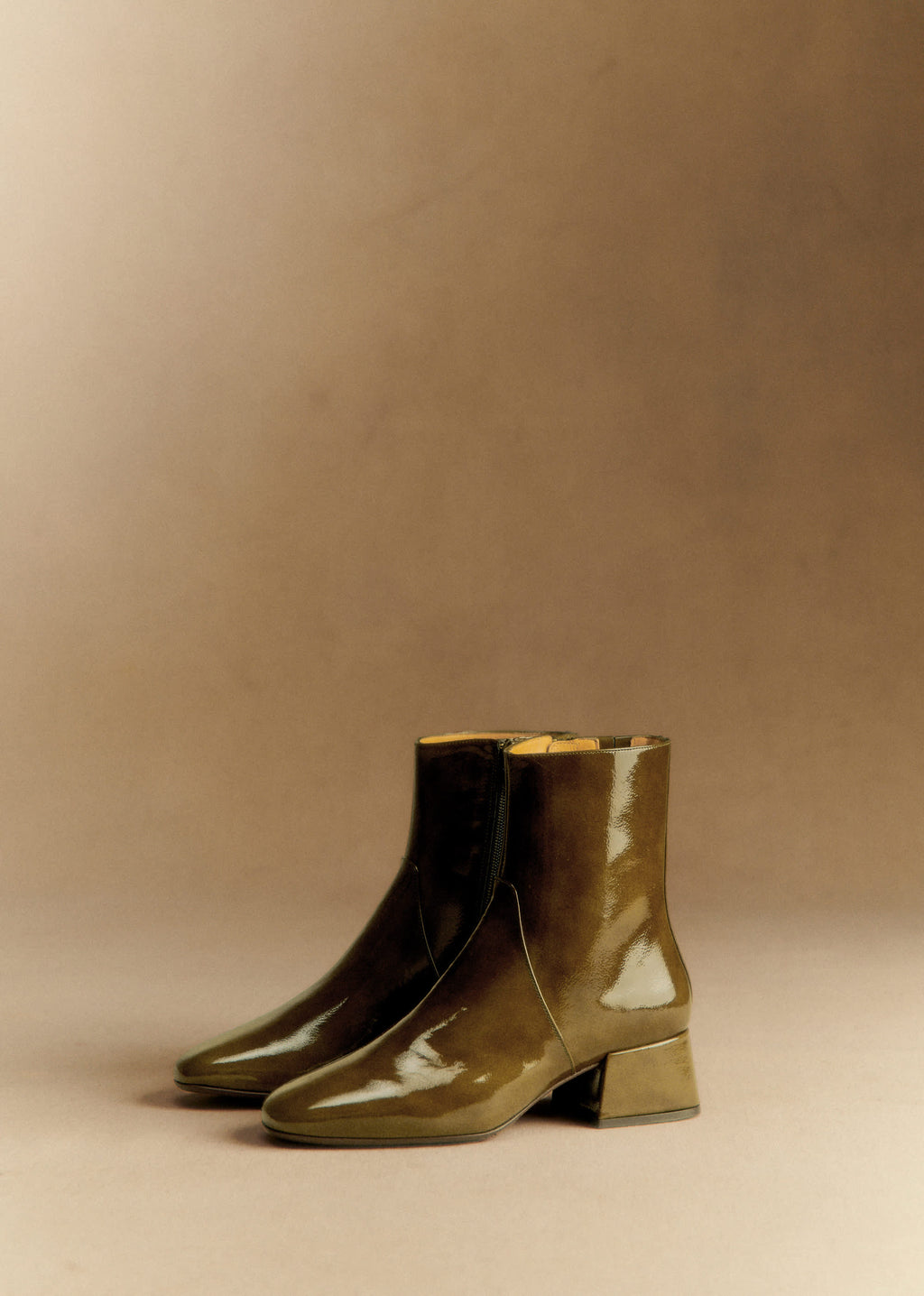 Bottines Low Paulette - Kaki Vernis