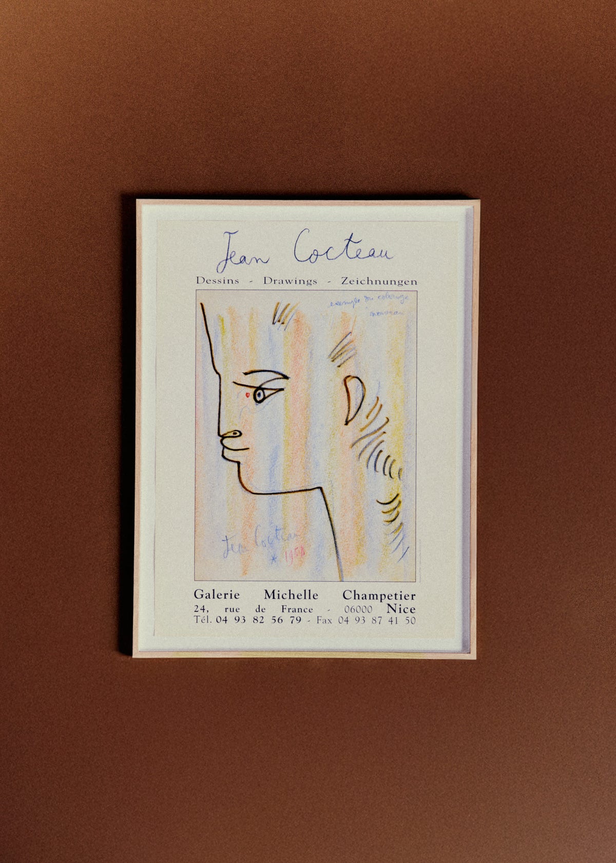 Affiche Galerie Michelle Champetier, Jean Cocteau - 56,5 x 75,5 cm