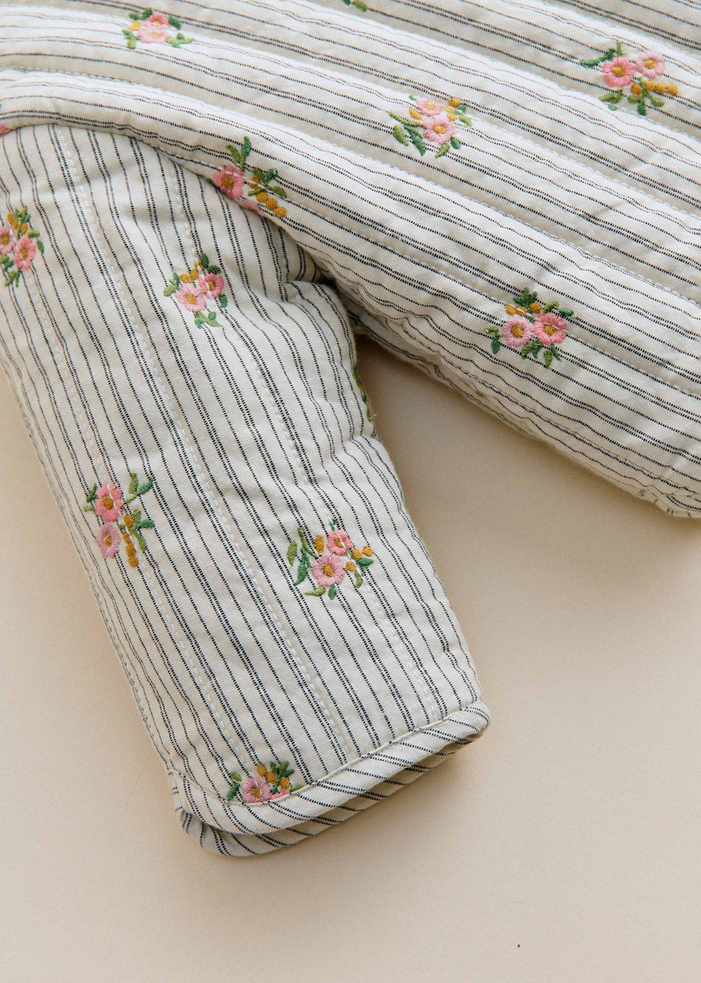 Veste Fanny - Rayures Broderies Fleurs