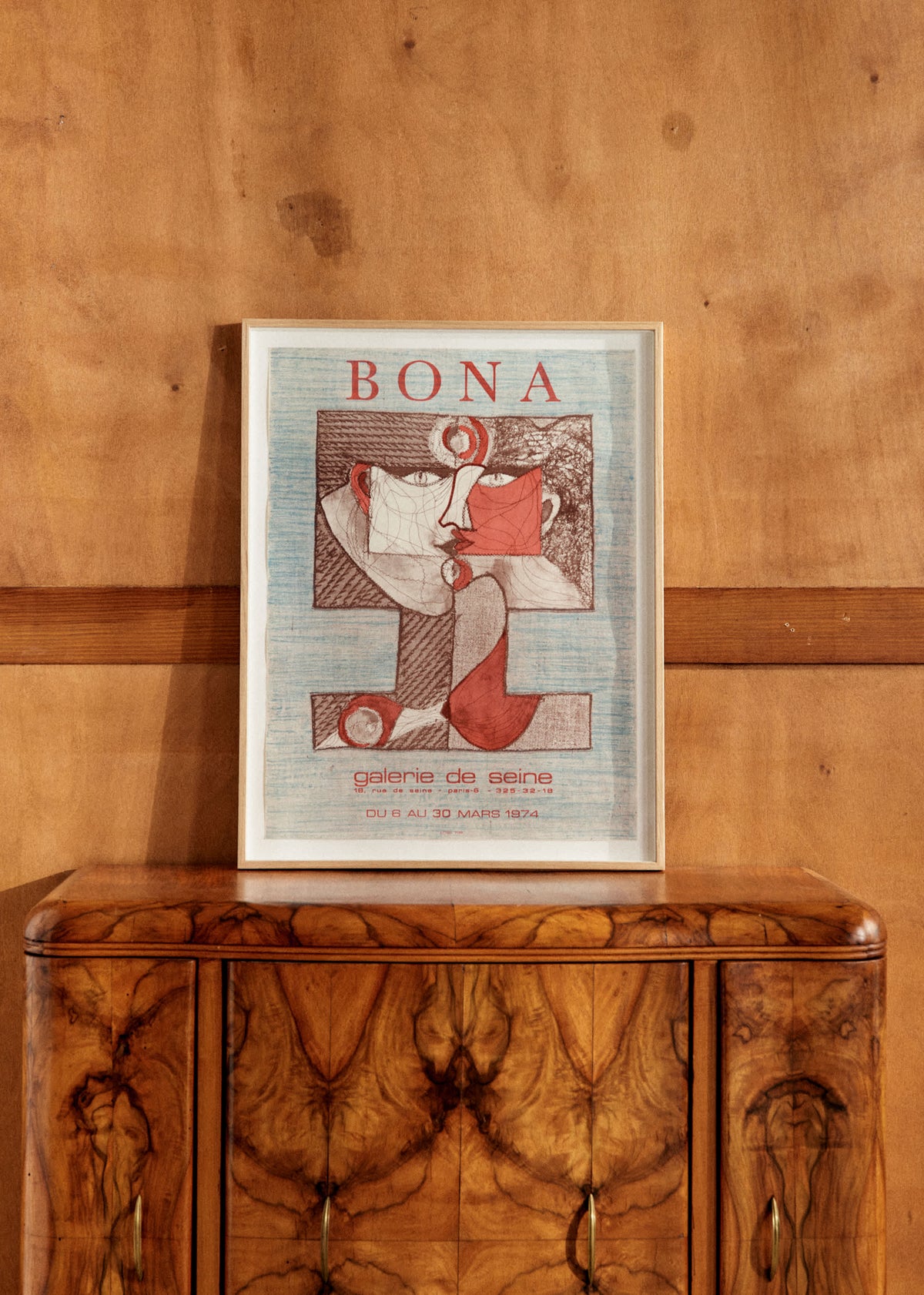 Affiche Galerie de Seine, Bona, 1974 - 52 x 67 cm