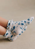 Chaussettes Alissa - Fleurs Bleues