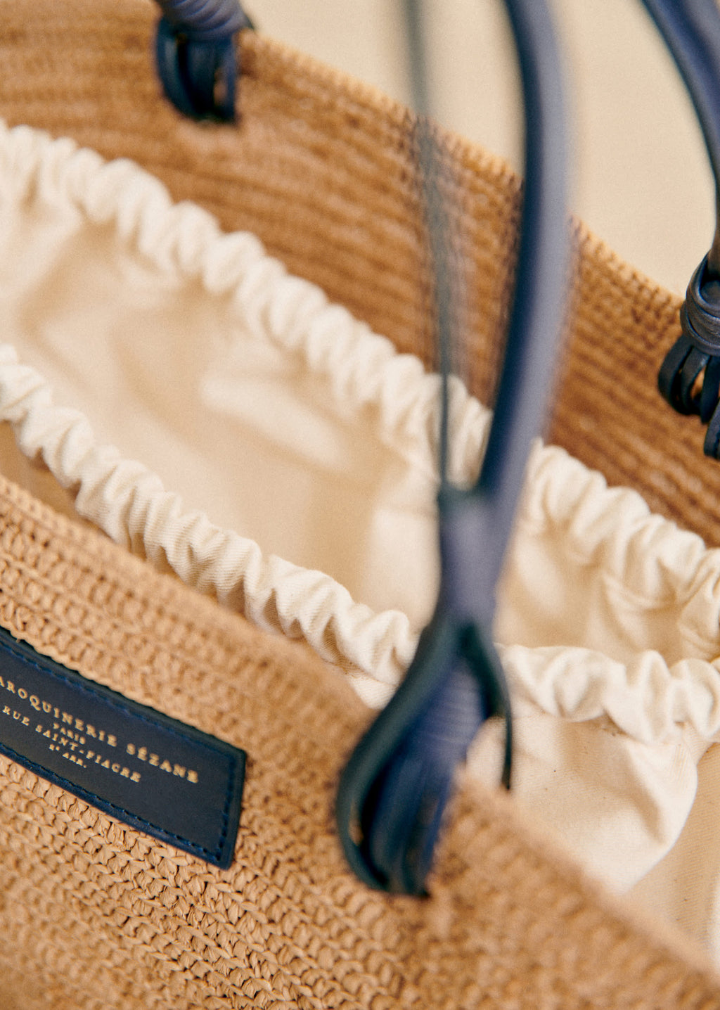 Panier Justine - Raphia Marine Naturel Foncé