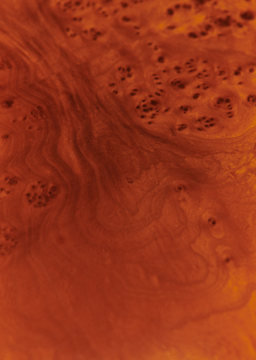 Table basse vintage en loupe d'orme finition laiton - Loupe d'orme
