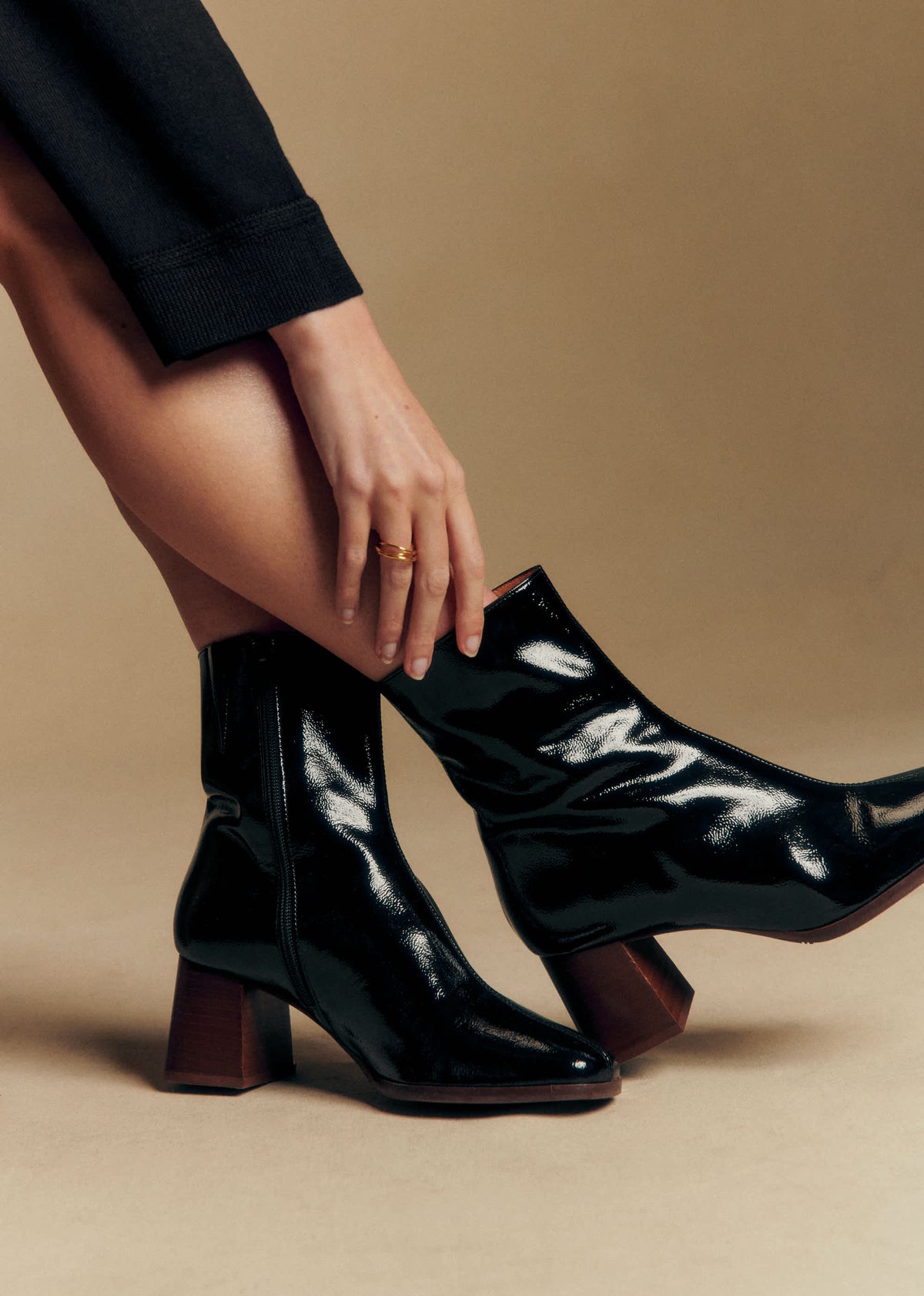 Bottines Axelle - Noir Vernis