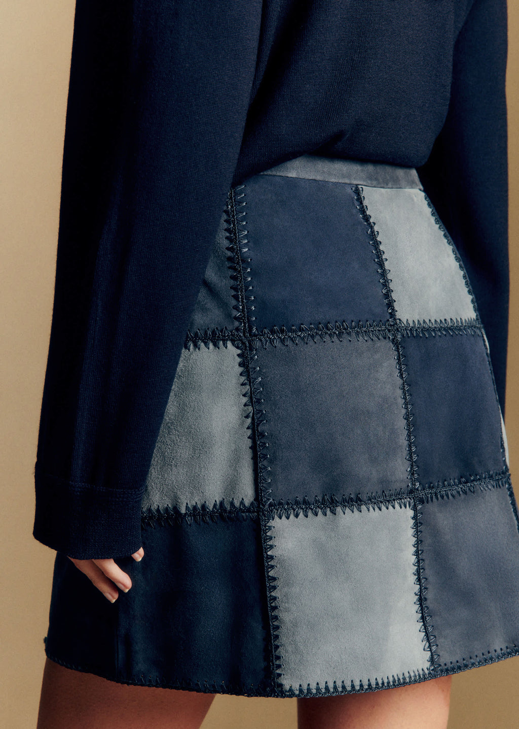 Jupe Nehira - Patchwork Bleu