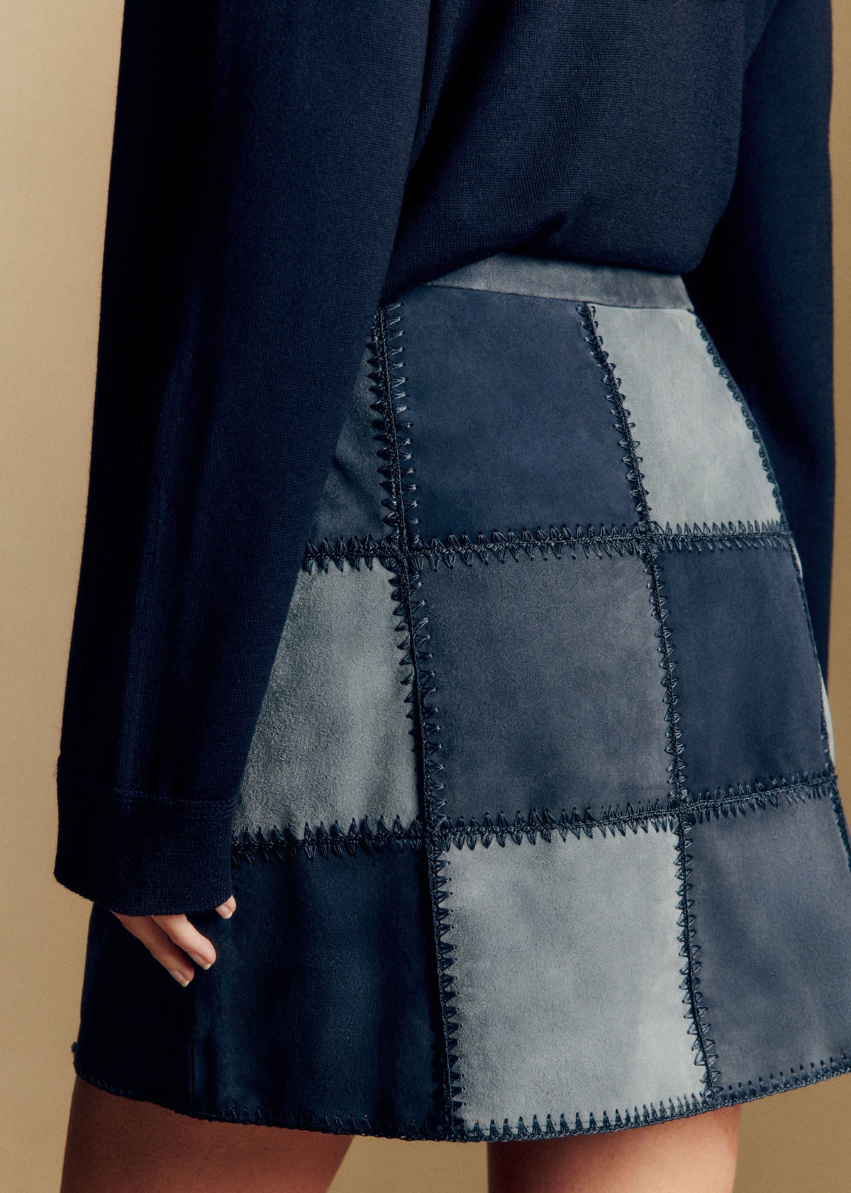Jupe Nehira - Patchwork Bleu