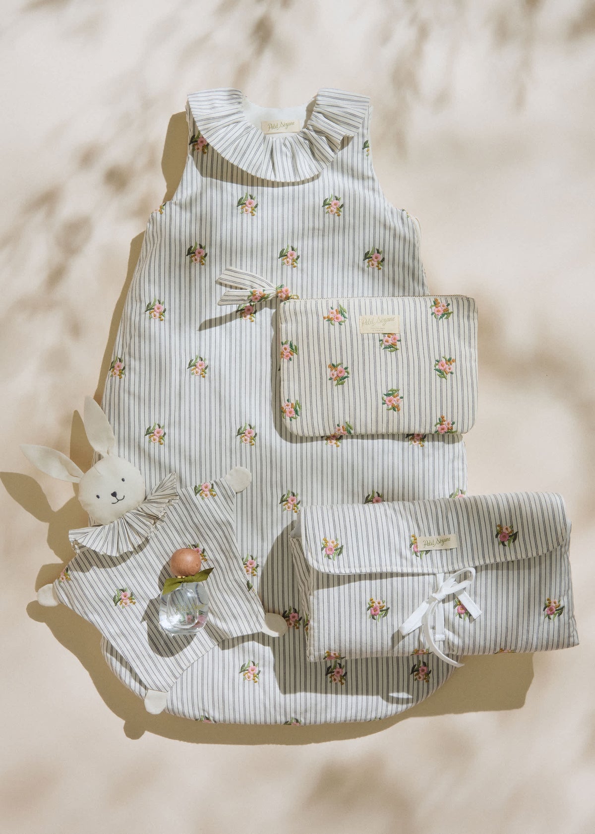 Gigoteuse Rayée Broderie Fleurs - Taille 2