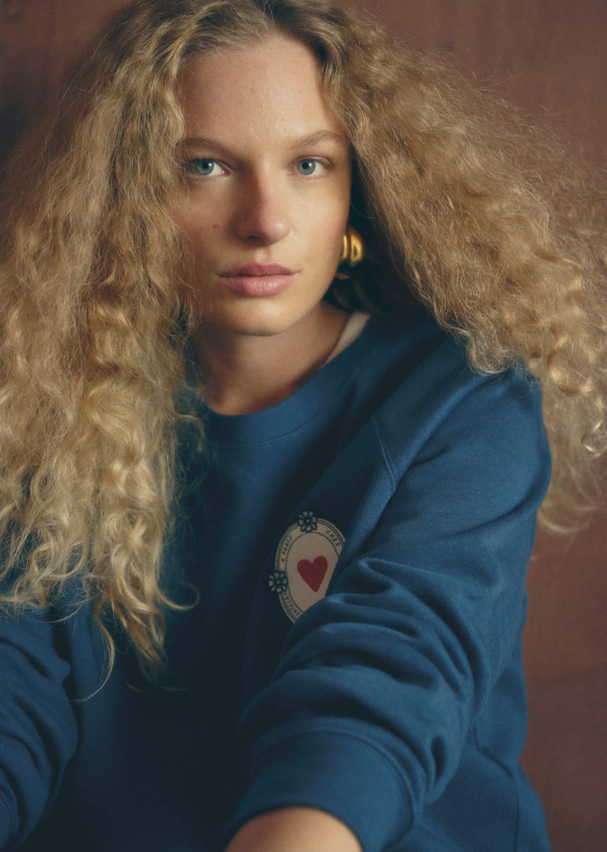 Sweat-Shirt Coeur - Sézane x Antoinette Poisson - Bleu Paon