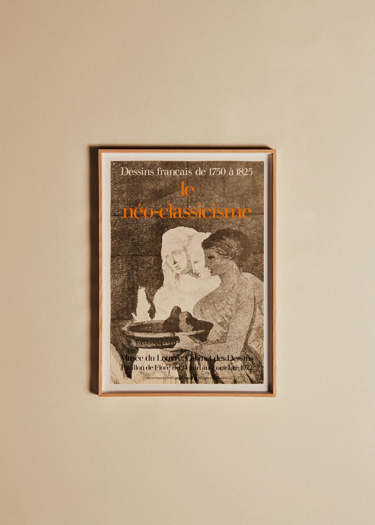Affiche Musée du Louvre, Le néo-clacissisme, 1972 - 48,5 x 67,5 cm