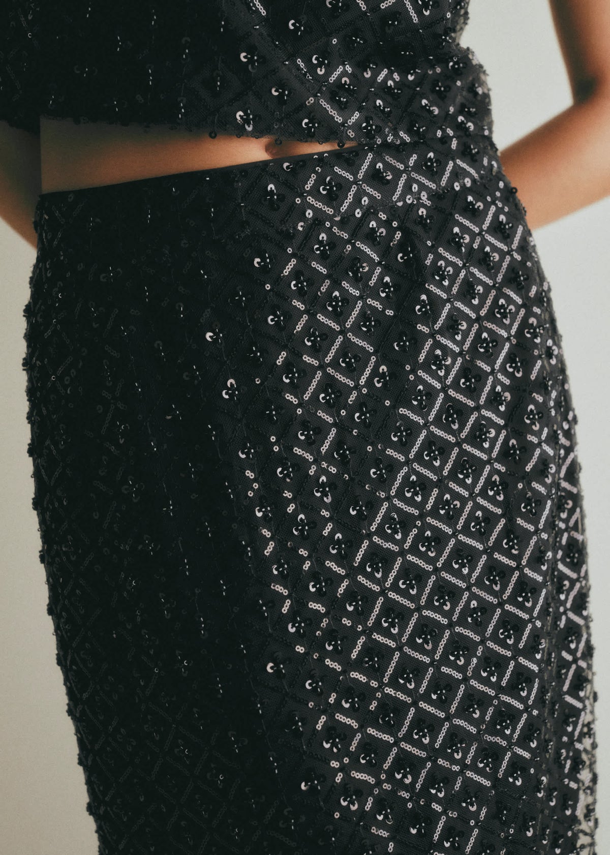 Jupe Magalia - Sequins Noirs