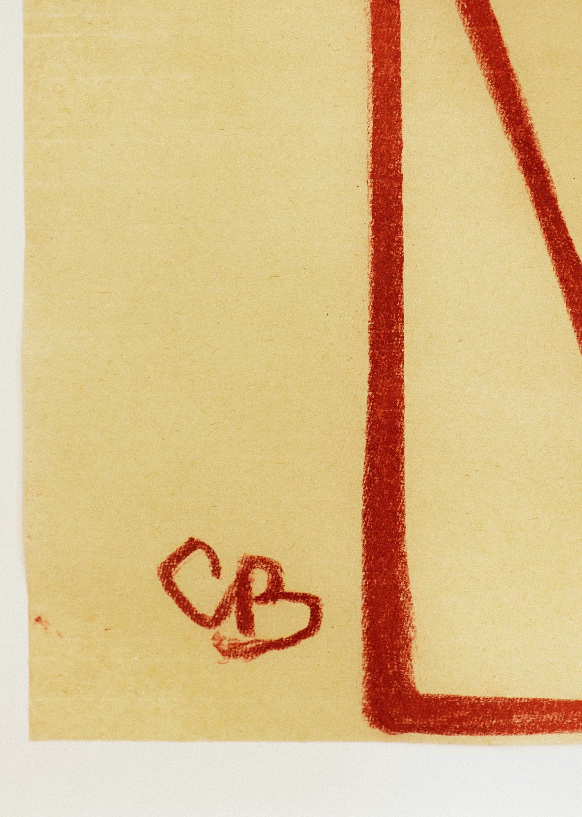 Oeuvre sur papier Caroline Beauzon - Grand format - Chaise bordeaux