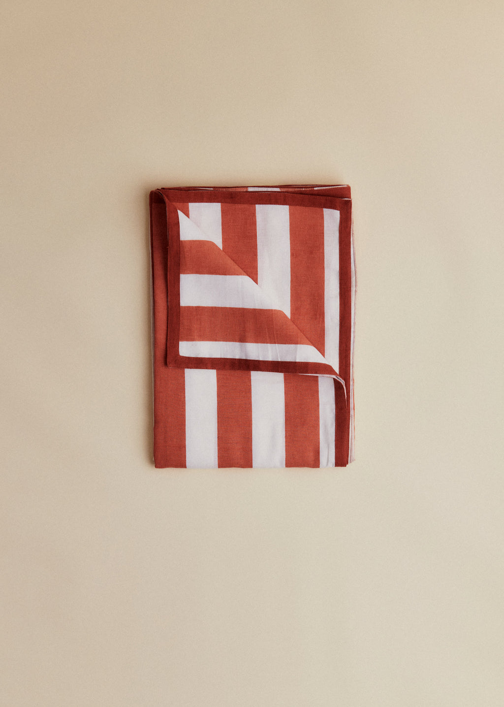Nappe Imprimée - Rayures - Terre de Sienne