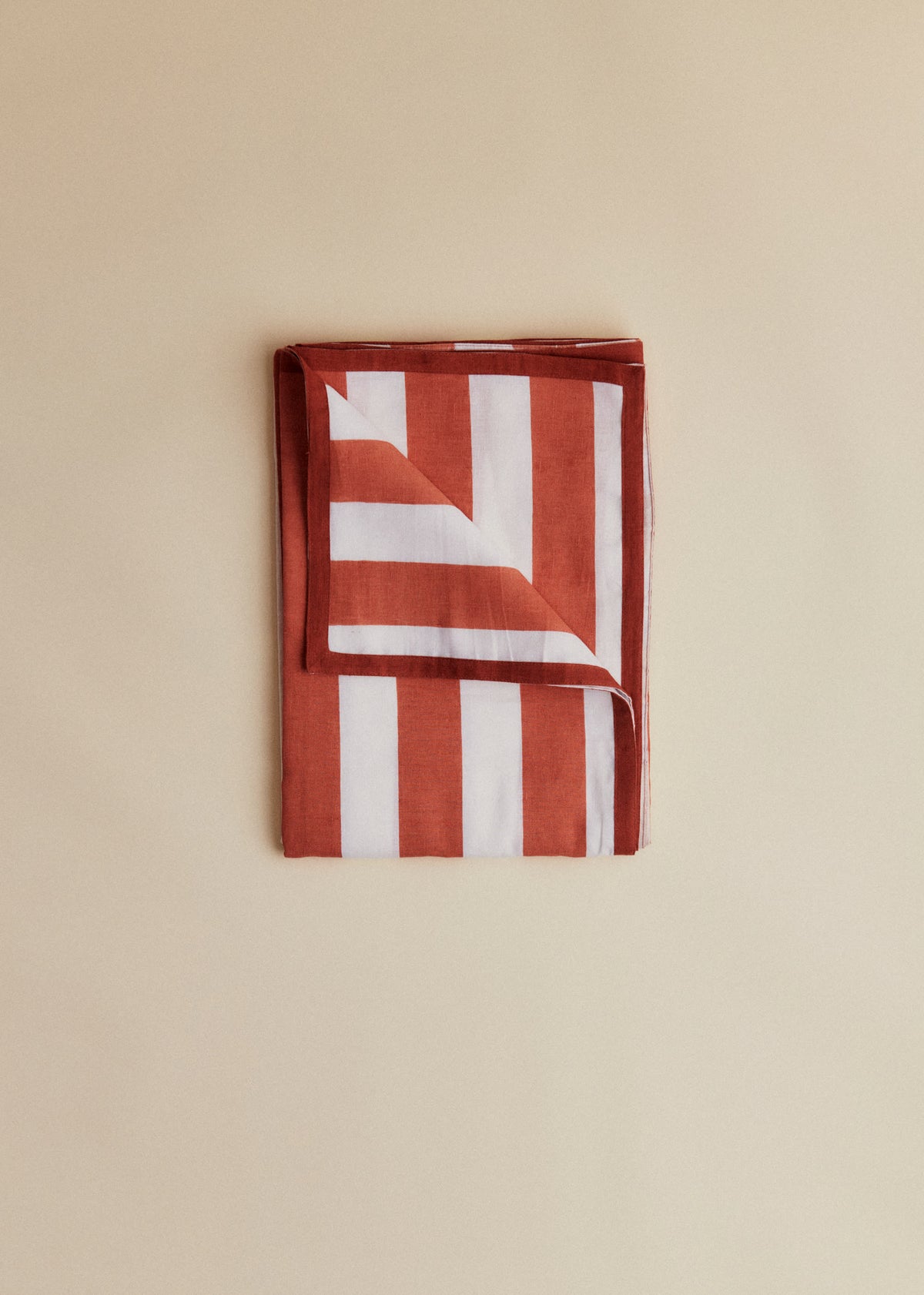 Nappe Imprimée - Rayures - Terre de Sienne