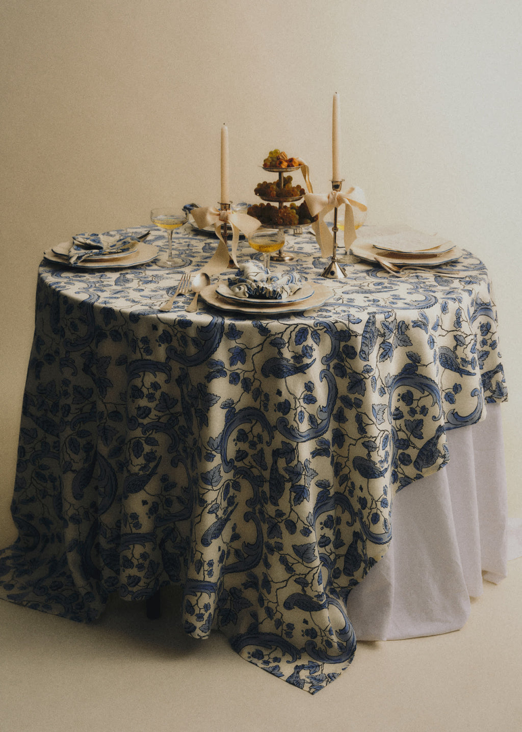 Nappe - Sézane x Antoinette Poisson - Imprimé Oiseaux Bleus