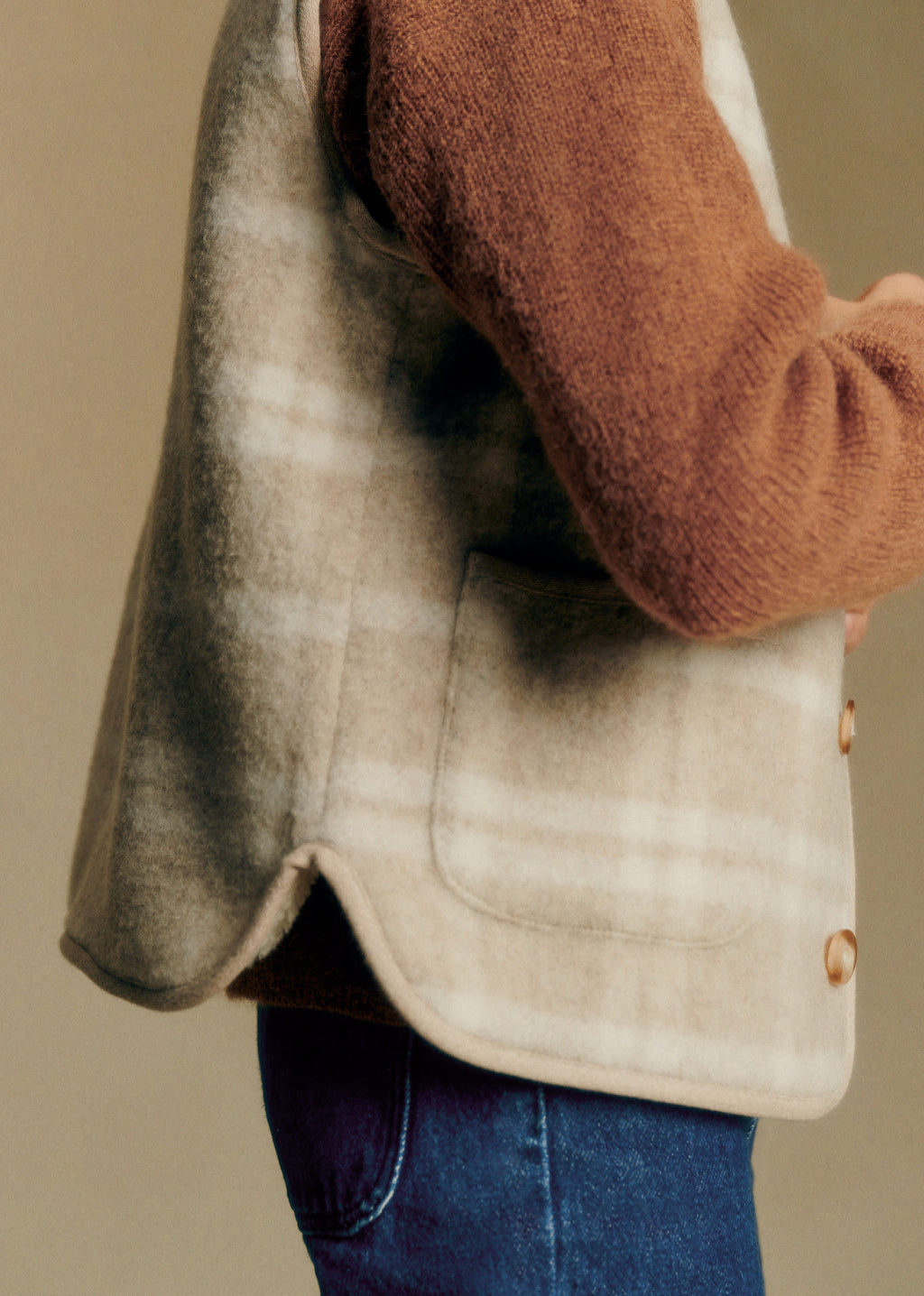 Veste Fred - Carreaux Beige Écru