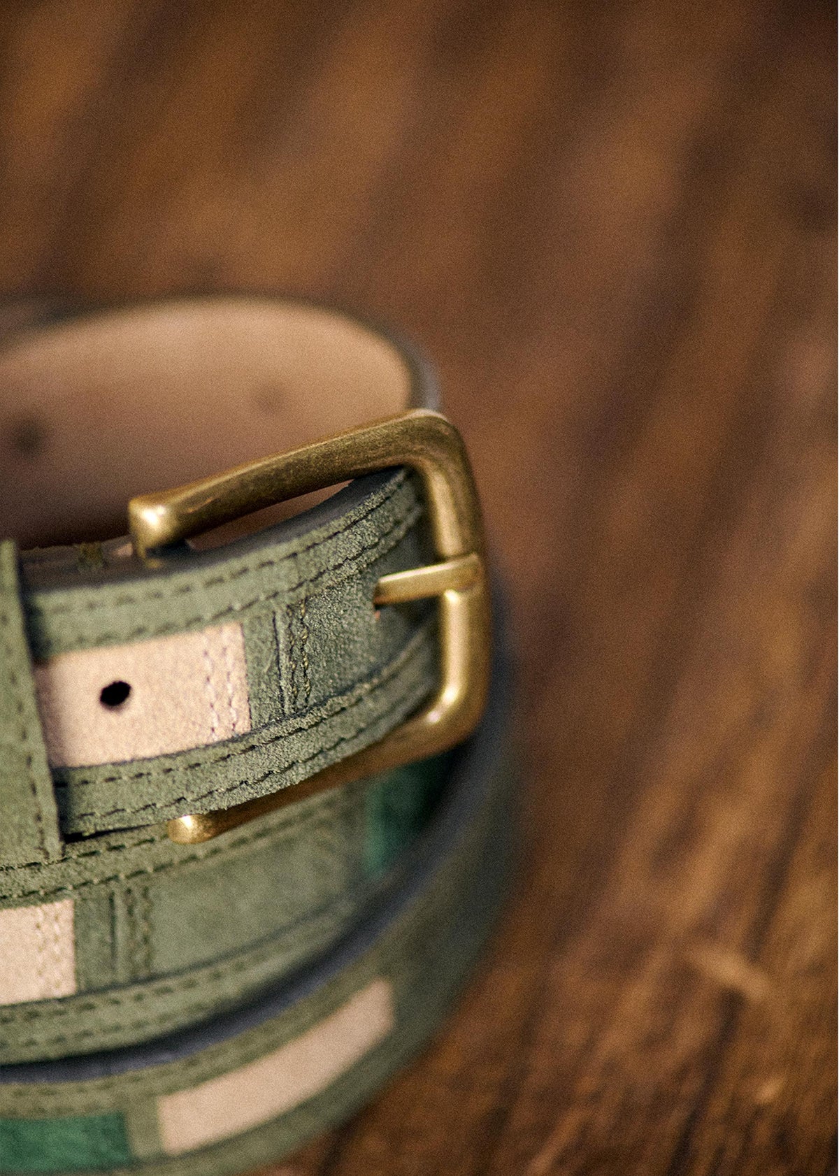 Ceinture Sidney Patchwork - Kaki / Vert / Beige