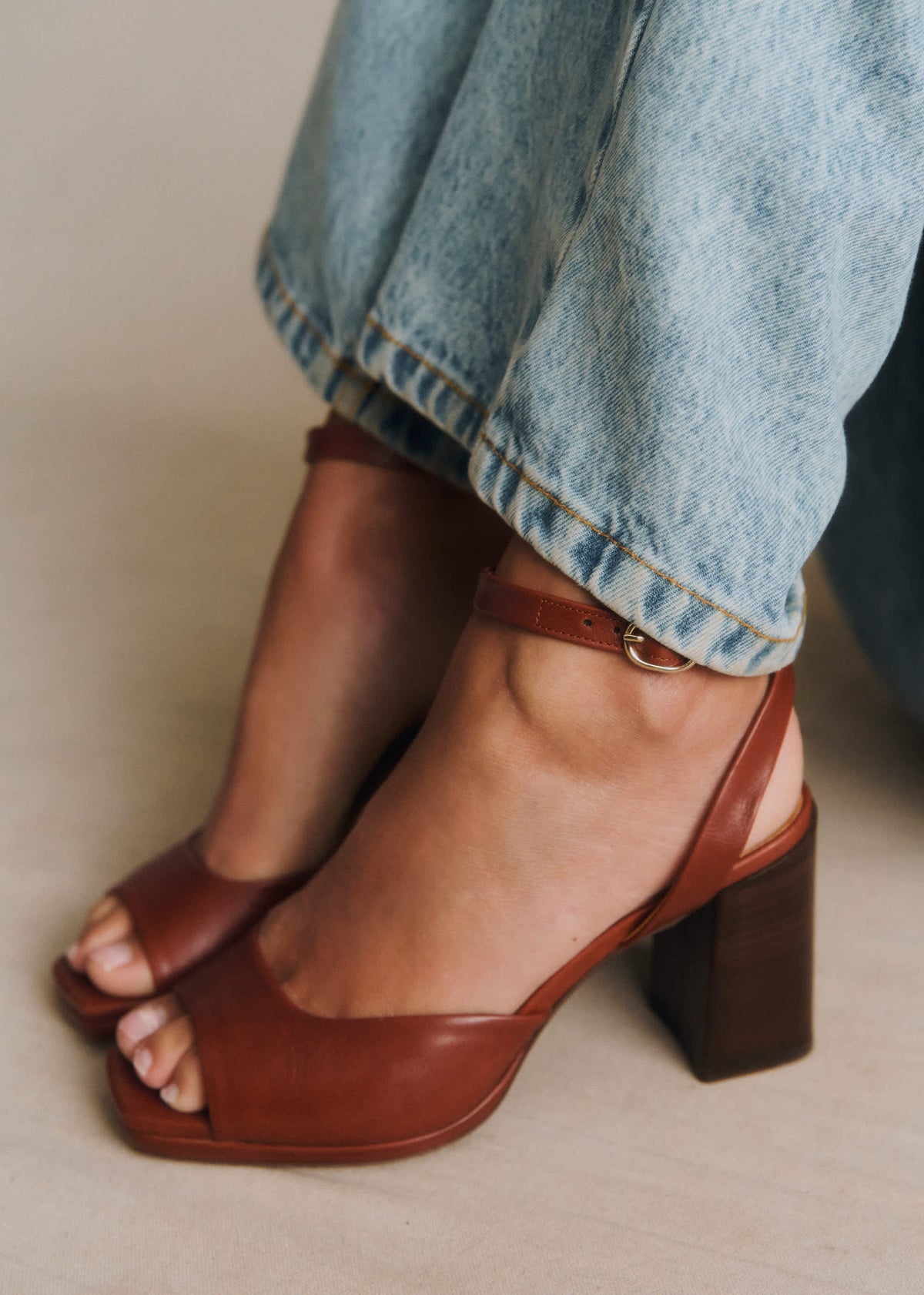 Sandales High Maxine - Camel Lisse