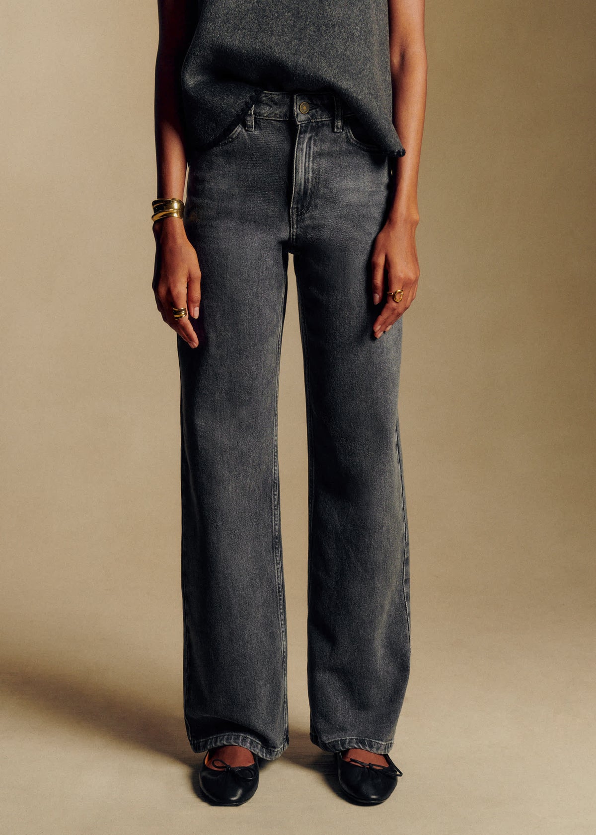 Pantalon Le Wide Leg - Gris Moyen