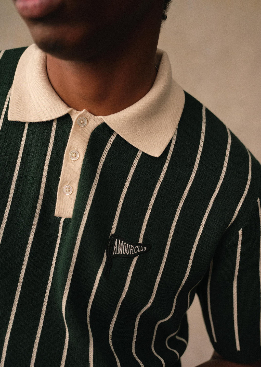 Polo Maille Amour Club - Vert / Écru