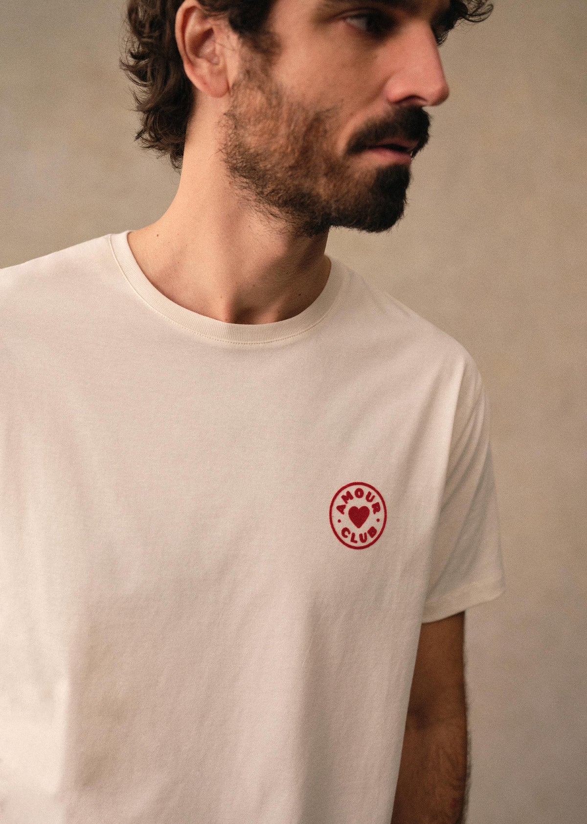 T-Shirt Macaron Amour Club - Écru