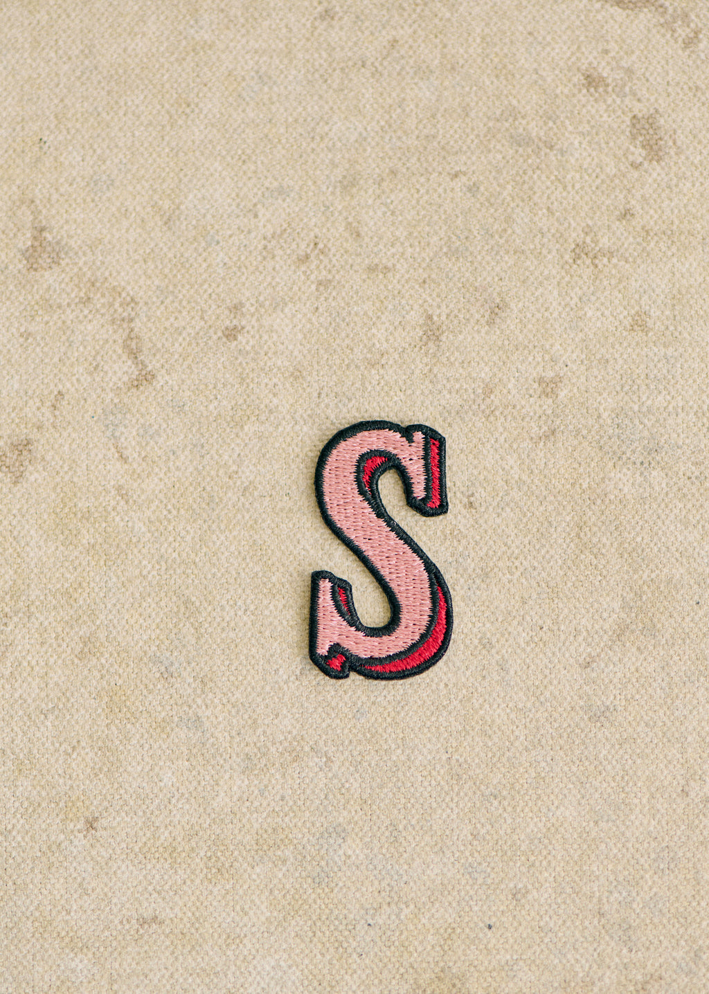 Ecusson Rose - Lettre S - Rose