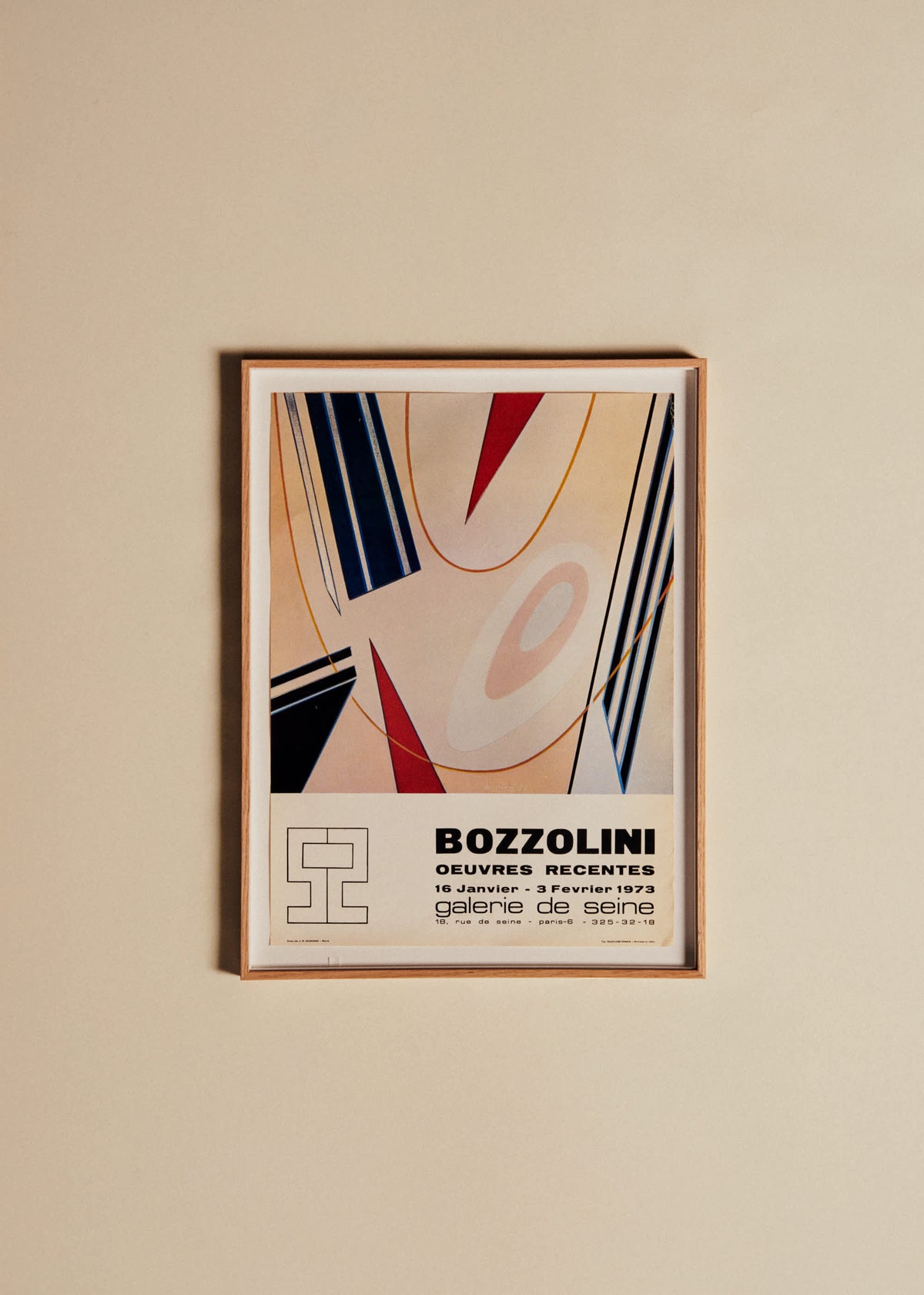 Affiche Galerie de Seine, Bozzolini, 1973 - 51,5 x 68,5 cm