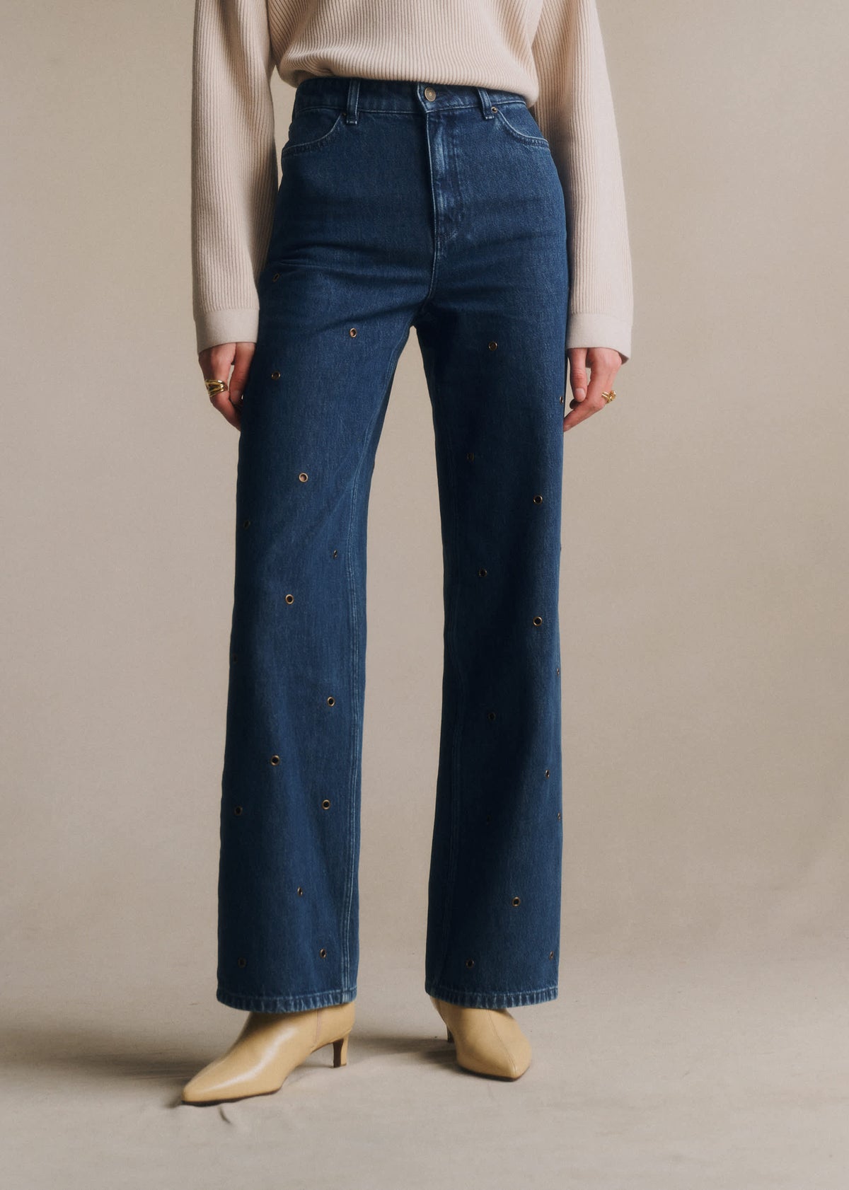 Pantalon Le Wide Leg - Bleu Foncé Oeillet